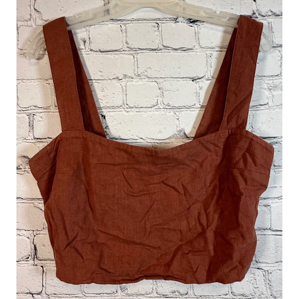 Abercrombie‎ & Fitch Crop Top Sleeveless Tie Back Brown Size L